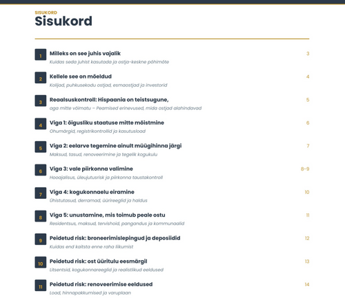 Kulukad Vead - HISPAANIA KINNISVARA OSTMISE OHUMÄRGID  JA PEIDETUD RISKID